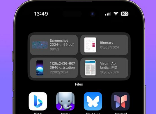 乐山苹果屏幕维修分享iPhone主屏幕快速访问最近的文件 