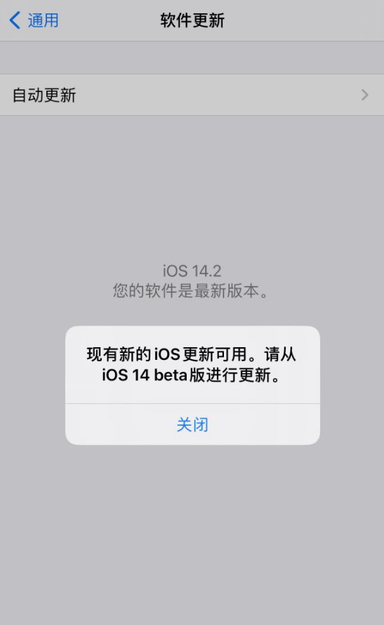 乐山苹果手机维修分享iOS 14.2 反复出现更新提示，需等待苹果修复 